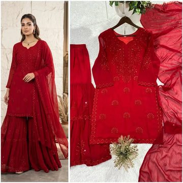 Designer Sequence Embroidered Sharara Set - Party & Wedding Wear for Women