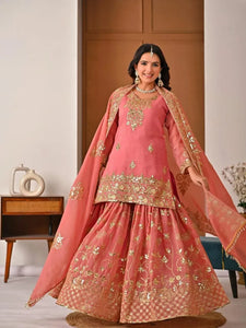 Designer Sharara Suit Set - Elegant Sequence & Embroidery for Festive Wear