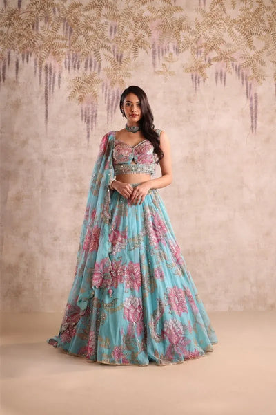 Designer Tabby Silk Lehenga - Exclusive Digital Print Wedding Collection for Women