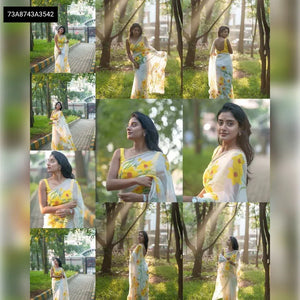 Designer Tebi Silk Saree - Digital Printed Moti Work for Women