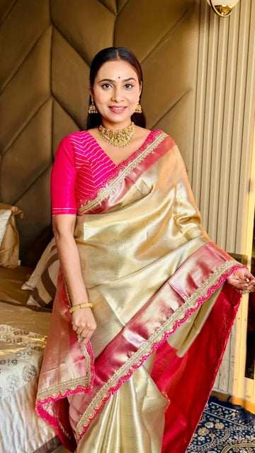 Designer Tissue Silk Saree - Ultra-Soft & Lightweight for Festive Elegance