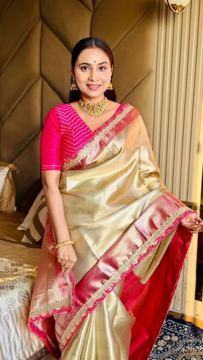 Designer Tissue Silk Saree - Ultra-Soft & Lightweight for Festive Elegance