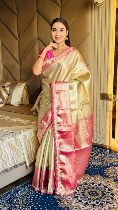 Designer Tissue Silk Saree - Ultra-Soft & Lightweight for Festive Elegance