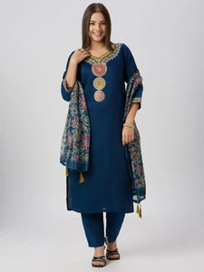 Designer Vatican Silk Kurti Set - Exquisite Embroidery for Women