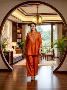 Designer Vichitra Silk Kurti Set - Festive Look for Women