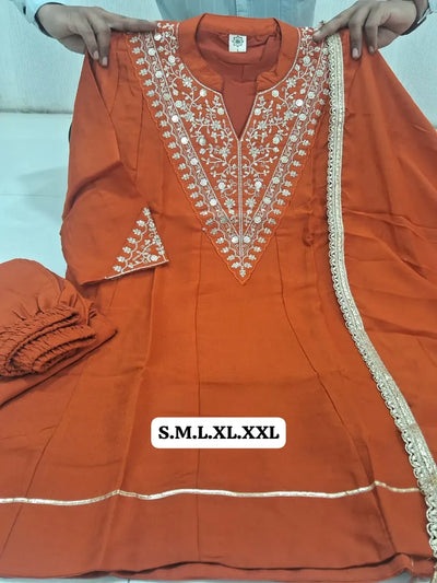 Designer Vichitra Silk Kurti Set - Festive Look for Women