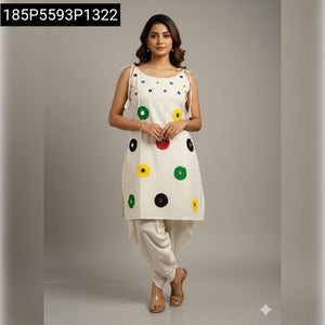 Dhoti Style Mirror Work Kurta Set for Women | Festive Elegance by BharatVastra