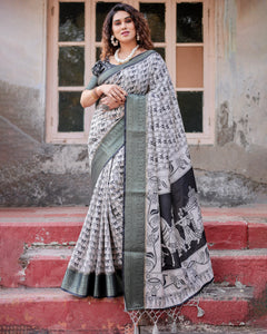 Digital Print Banarasi Silk Saree for Women | Festive Elegance