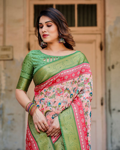 Digital Print Floral Silk Saree for Women | Festive & Wedding