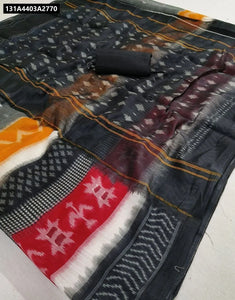 Digital Print Linen Saree for Women | Buy Ethnic Wear Online