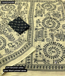 Digital Printed Linen Saree for Women | Premium Ethnic Wear Online