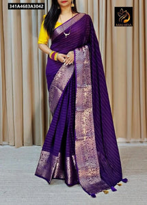 Buy Dola Rasiyan Zari Line Saree for Women | Festive Elegance Ethnic Wear | Crimson Red, Regal Purple