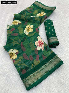 Kalamkari Print Dola Silk Saree for Women | Jacquard Border Ethnic Wear Online