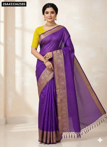 Buy Purple Dola Silk Saree for Women Online | Kanjivaram Zari Border Ethnic Wear