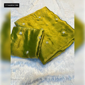 Dual Shaded Satin Blend Saree for Women | Festive Wear