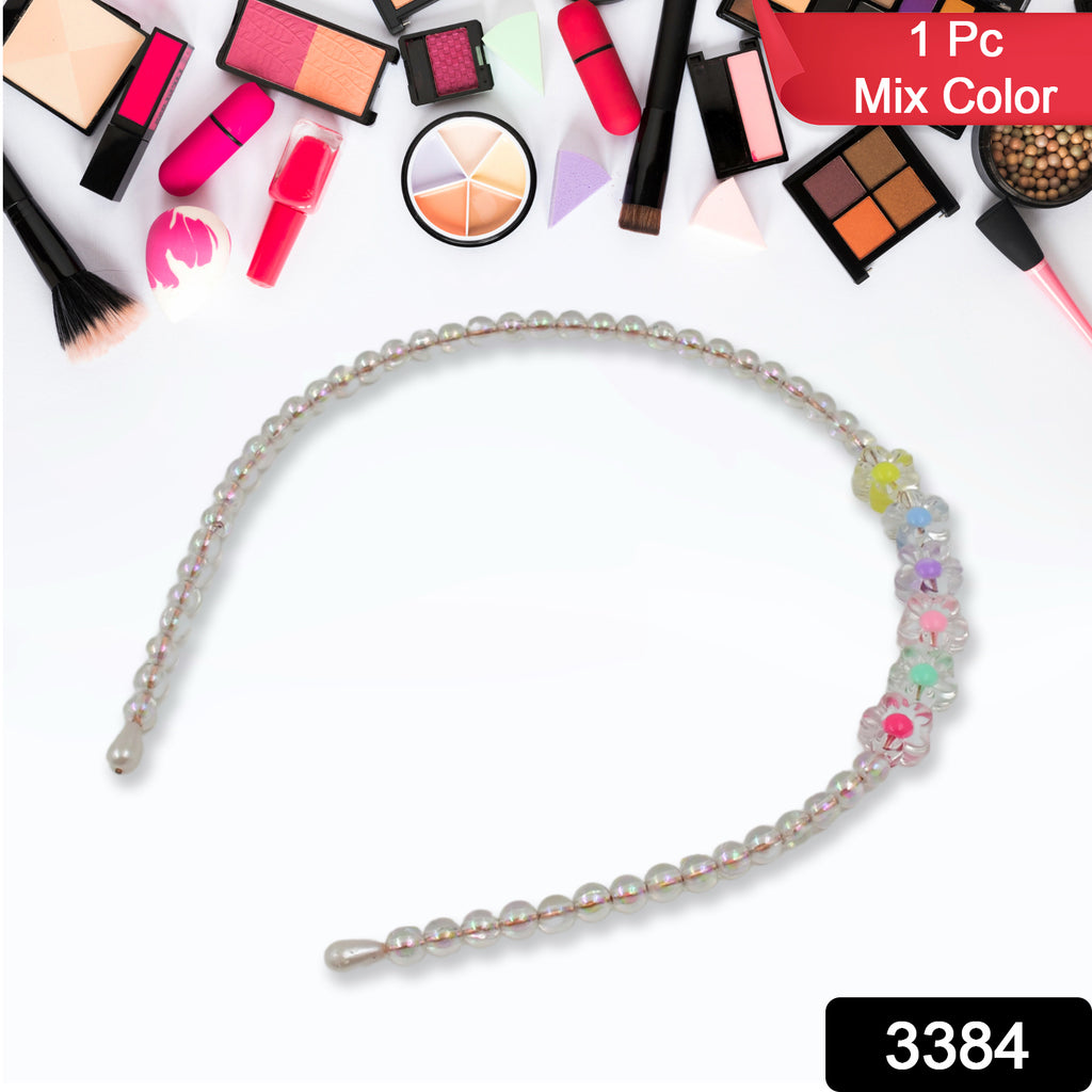 Hair Accessories Metal Handmade Colorful Beads With Pearls Fancy Party Hairband (1 Pc  Mix Design) - TREND BUY