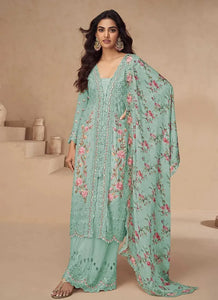 Elegant Airtex Chinon Salwar Suit - Heavy Embroidery & Digital Print for Festive Wear