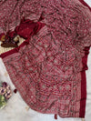 Elegant Ajarakh Print Saree - Real Mirror & Zari Work for Women