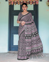 Elegant Ajrakh Linen Saree Women's | Festive & Office Wear by TrendBuy