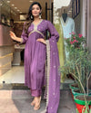 Elegant Alia Cut Gown Set - Embroidery Sequence Work for Women