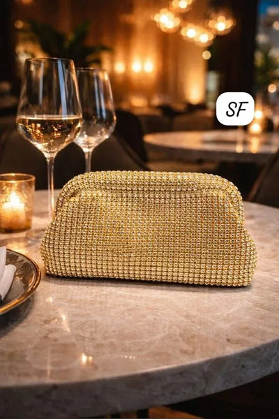 Elegant American Diamond Clutch Sling - Heavy Quality & Spacious for Women