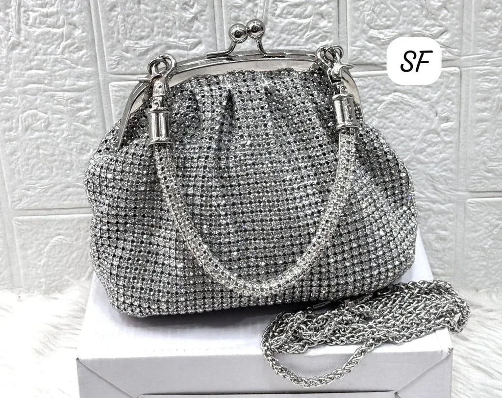Premium American Diamond Flower Sling Bag