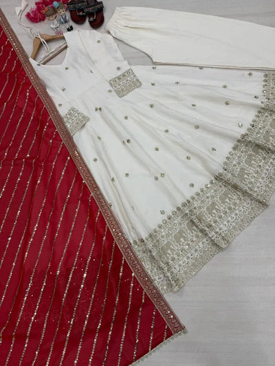 Elegant Anarkali Dress Set - Designer Party Wear with Sequence Work for Women