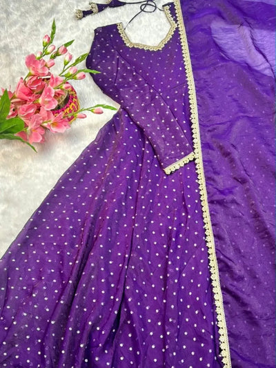 Elegant Anarkali Dress with Real Mirror Work for Festive Wear
