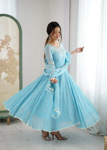 Elegant Anarkali Gown Set - Embroidered Festive Wear for Women