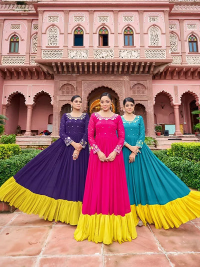 Elegant Anarkali Gown with Heavy Embroidery for Festive Wear