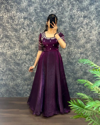 Elegant Anarkali Gown with Premium Embroidery for Party Wear