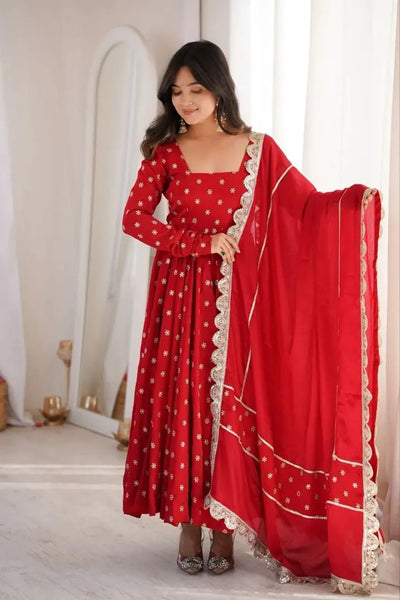 Elegant Anarkali Suit - Heavy Zari Festive Gown for Women