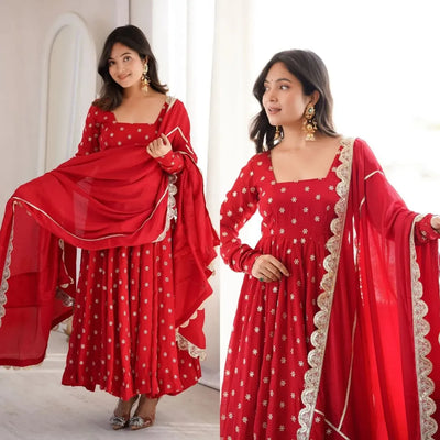 Elegant Anarkali Suit - Heavy Zari Festive Gown for Women