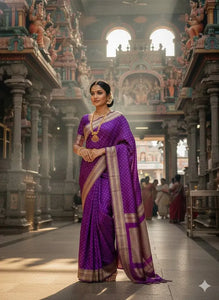 Elegant Art Silk Jacquard Border Saree for Wedding & Party