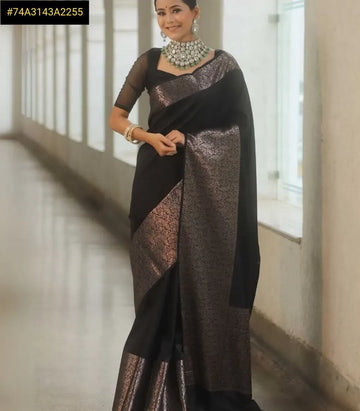 Elegant Art Silk Saree - Jacquard Design for Wedding & Party