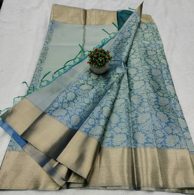 Elegant Banarasi Crepe Tissue Silk Saree - Zari Woven for Festive Wear