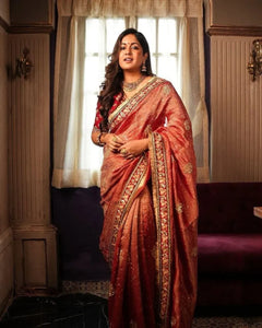 Elegant Banarasi Crush Saree - Sequin & Coding Work for Party Wear