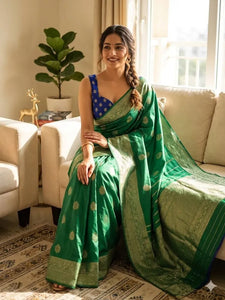 Elegant Banarasi Lichi Silk Saree for Wedding & Festive Prep