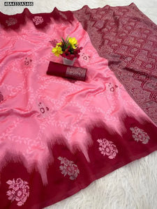 Elegant Banarasi Silk Saree - Soft Zari Weaving Festive Wear