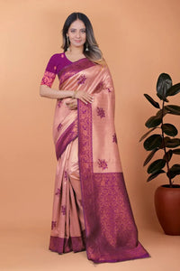 Elegant Banarasi Silk Saree with Intricate Zari Work for Festive Celebrations
