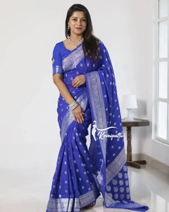 Elegant Banarasi Soft Silk Saree - Handwoven Zari Work for Women