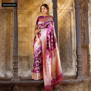 Elegant Banarasi Soft Silk Saree - Rich Zari for Women