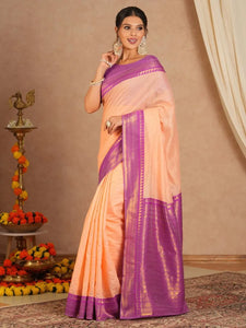 Elegant Banarasi Soft Silk Saree with Designer Blouse for Women