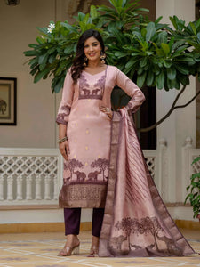 Elegant Banarasi Suit Set - Luxe Festive Wear with Dupatta