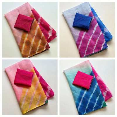 Elegant Bhandej Cotton Saree - Lightweight Festive Wear for Women