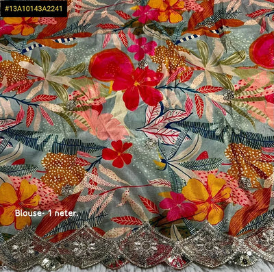 Elegant Black Chiffon Saree - Embroidered Cutwork Pallu for Festive Wear