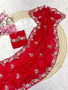 Elegant Bollywood Saree - Fandy Satin Sequence Work for Festive Wear