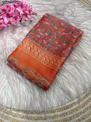 Elegant Brasso Jari Saree - Stunning Jarkhan Work for Festive Wear