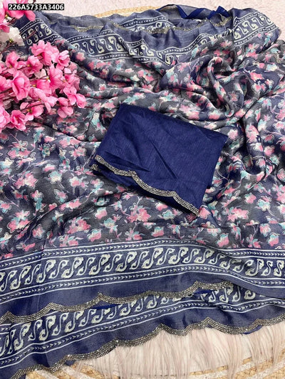 Elegant Brasso Jari Saree - Stunning Jarkhan Work for Festive Wear