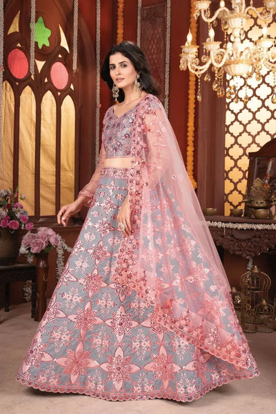 Elegant Bridal Lehenga with Heavy Sequins Embroidery - Luxe Festive Wear for Women